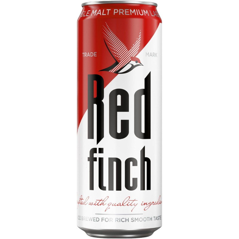 Изображение товара Пиво Red Finch светлое пастеризованное 4.4%, 450мл