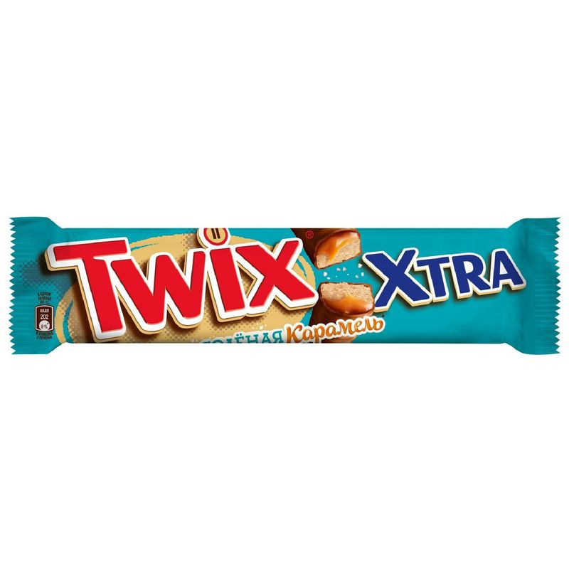 Изображение товара Батончик Twix Xtra шоколадный с солёной карамелью 82г