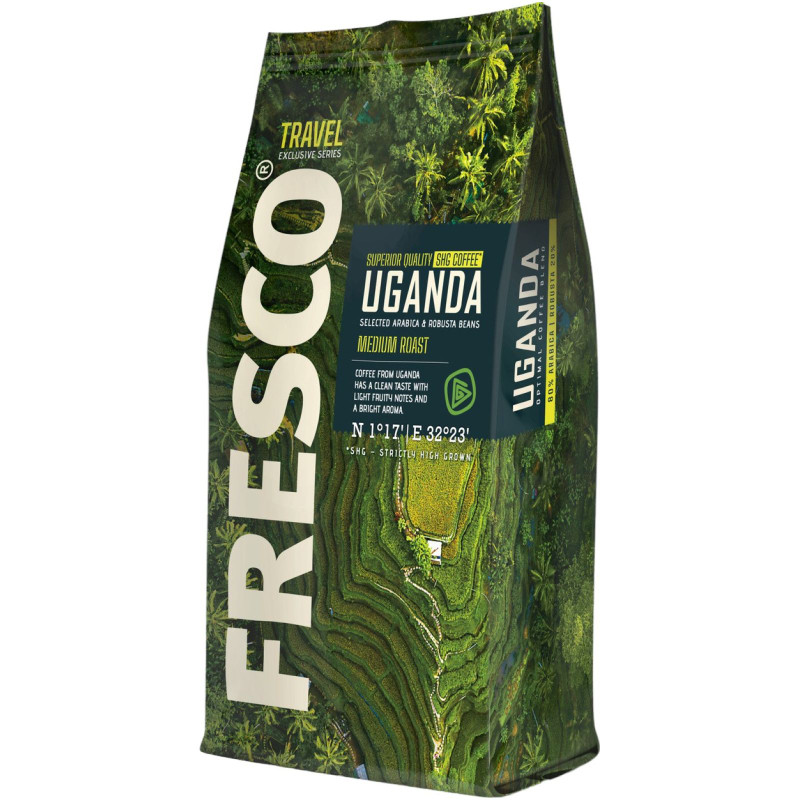 Изображение товара Кофе Fresco Uganda натуральный жареный в зёрнах, 900 г