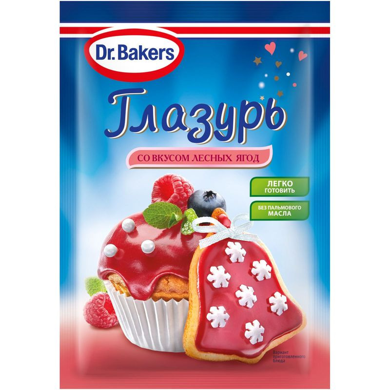 Изображение товара Глазурь Dr. Bakers со вкусом лесных ягод 90г для украшения десертов