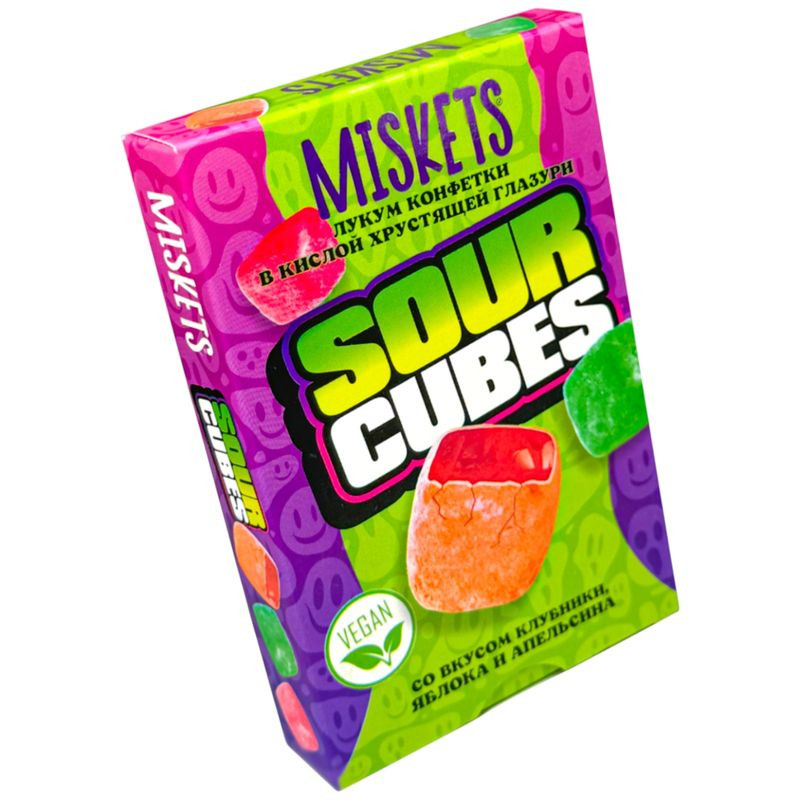 Изображение товара Жевательные кислые конфеты Miskets клубника-яблоко-апельсин 50 г