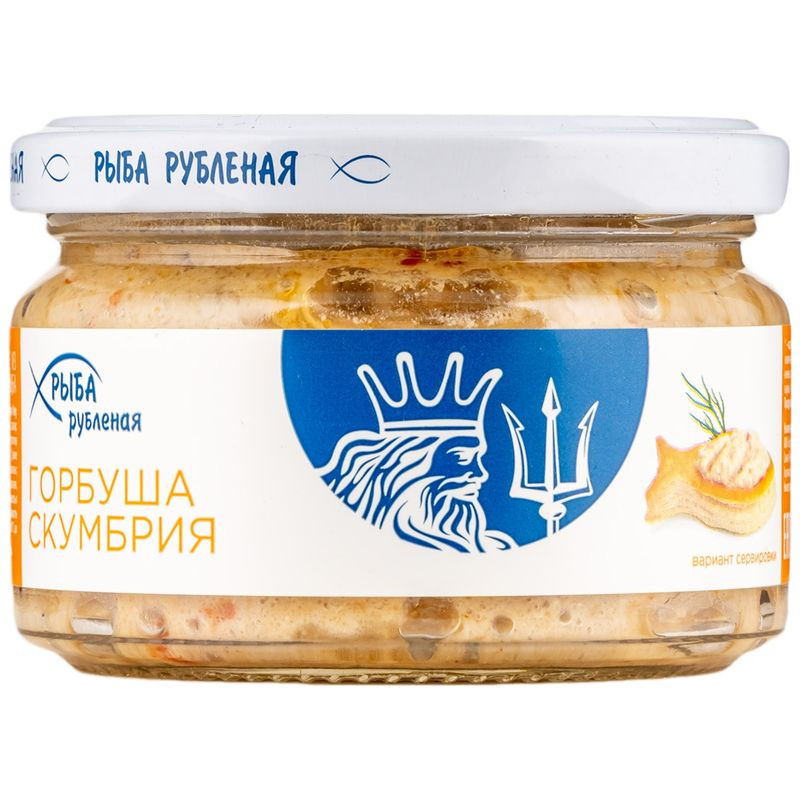Изображение товара Горбуша со скумбрией Европром рубленая 180г - солёная рыба высокого качества