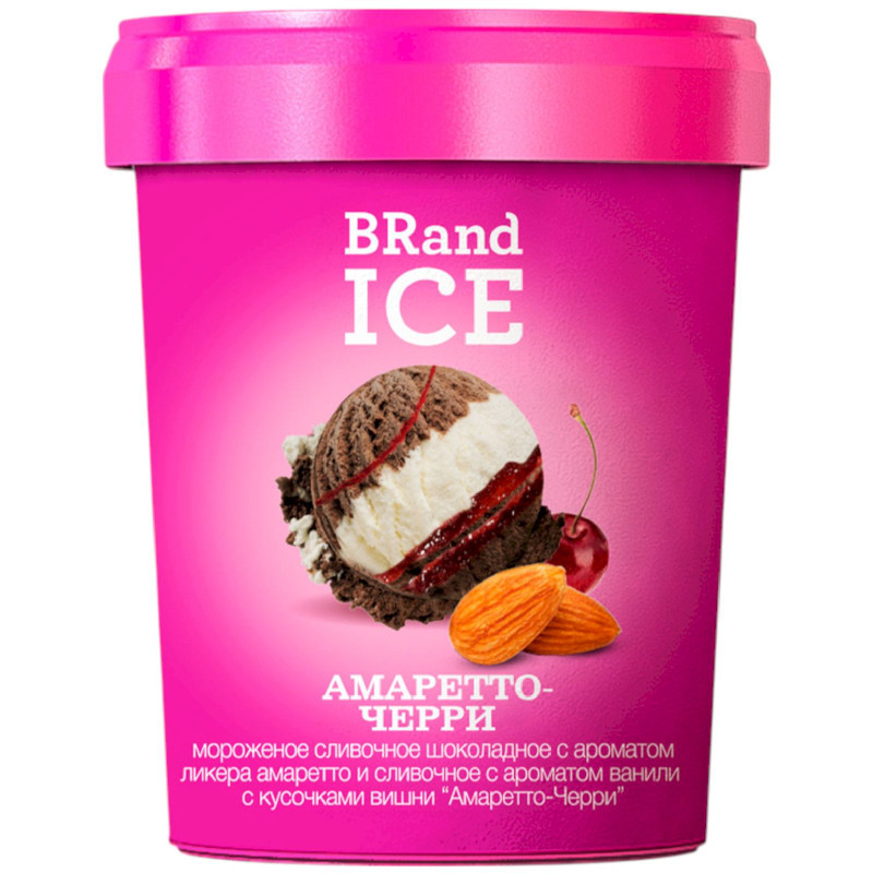 Изображение товара Мороженое Brand Ice Амаретто Черри Шоколад-Ваниль-Вишня, 250 г