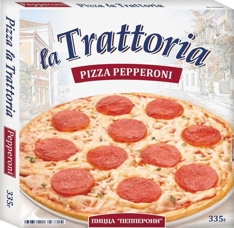 Изображение товара Пицца La Trattoria Пепперони 335 г вкусная и готовая к употреблению