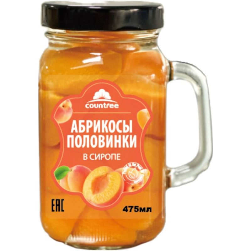 Изображение товара Абрикосы Countree половинки в сиропе, 470г