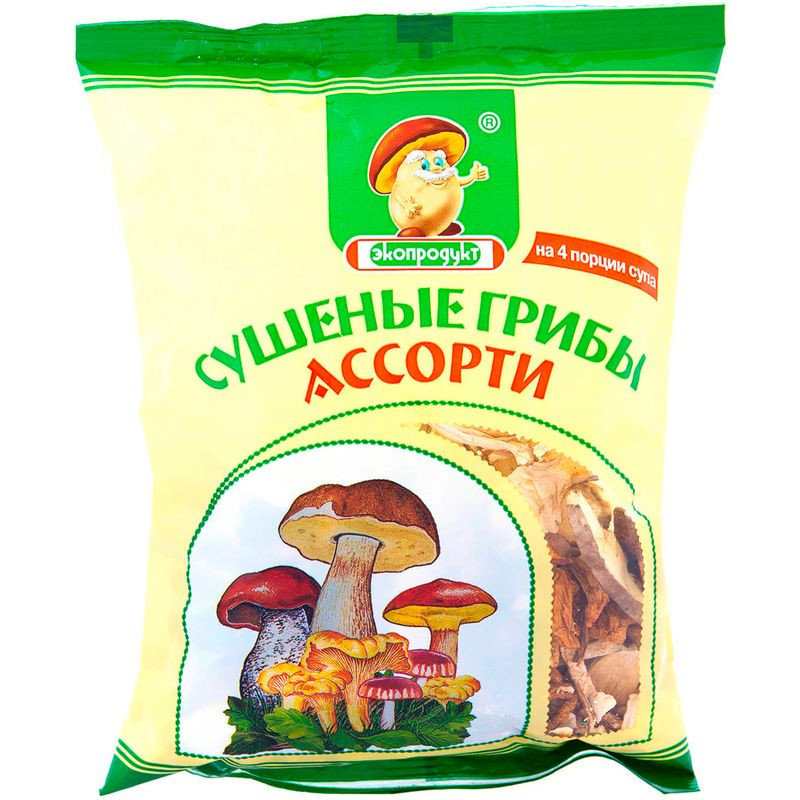 Изображение товара Грибы Экопродукт Ассорти сушёные 50г