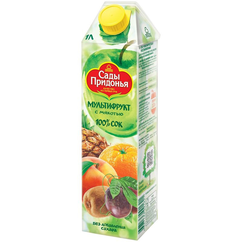 Изображение товара Мультифруктовый сок Сады Придонья 1л для детского питания без сахара