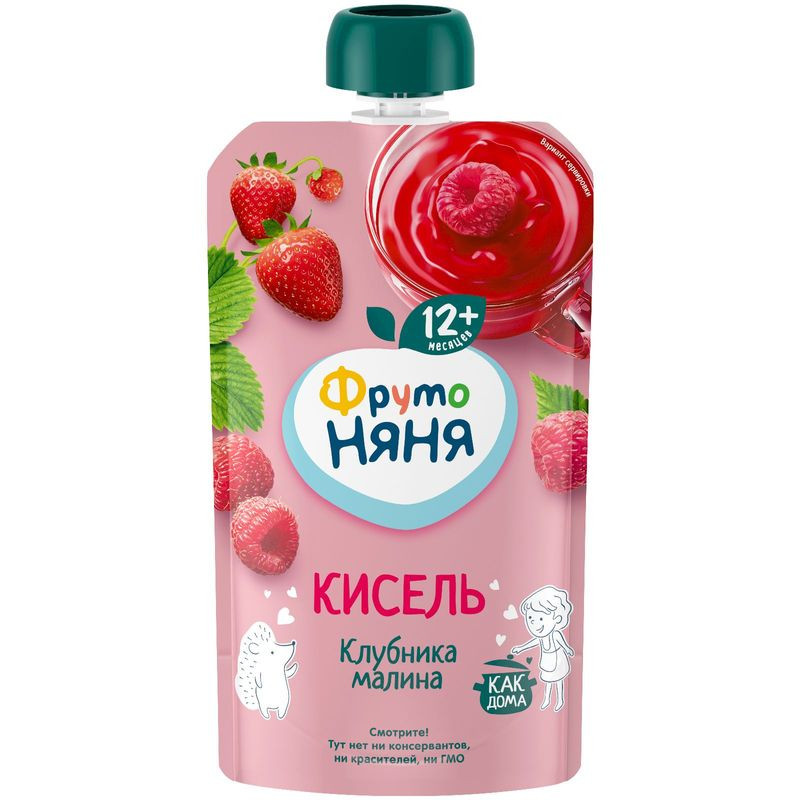 Изображение товара Детский кисель ФрутоНяня клубника-малина с 12 месяцев 130г натуральное питание