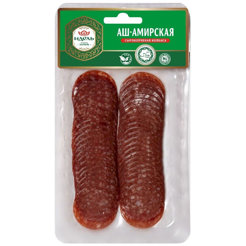 Изображение товара Колбаса Идель Аш-Амирская сырокопчёная из мяса цыплёнка 80г