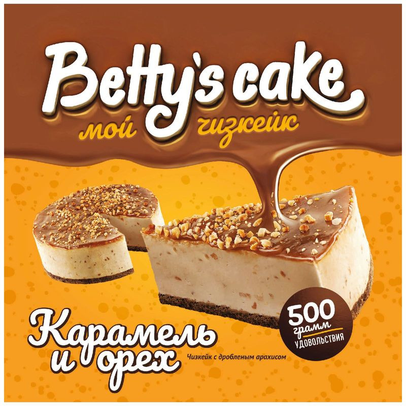 Изображение товара Пирог Betty's Cake Чизкейк карамель и орех 500 г сырный десерт Россия