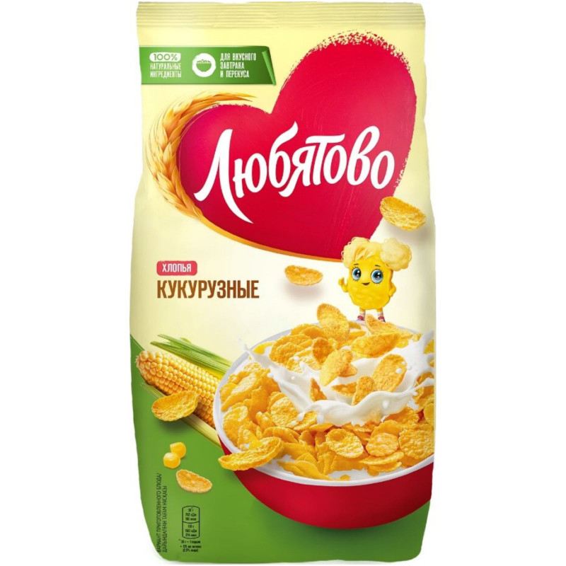 Изображение товара Хлопья Любятово кукурузные, 300г