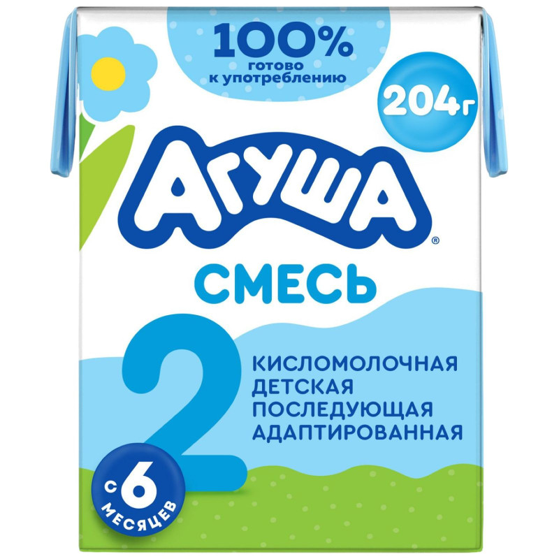 Изображение товара Смесь кисломолочная детская Агуша 3.4%, 204г