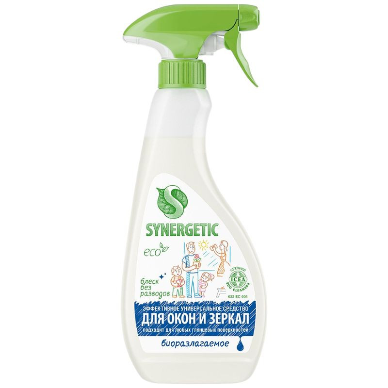 Изображение товара Биоразлагаемое средство для мытья окон Synergetic 500мл без запаха