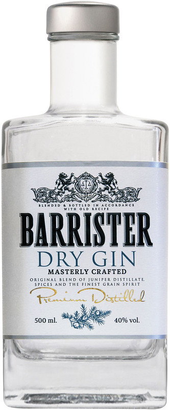 Изображение товара Джин Barrister 40% 500мл – классический London Dry Gin с цитрусовыми и пряными нотами