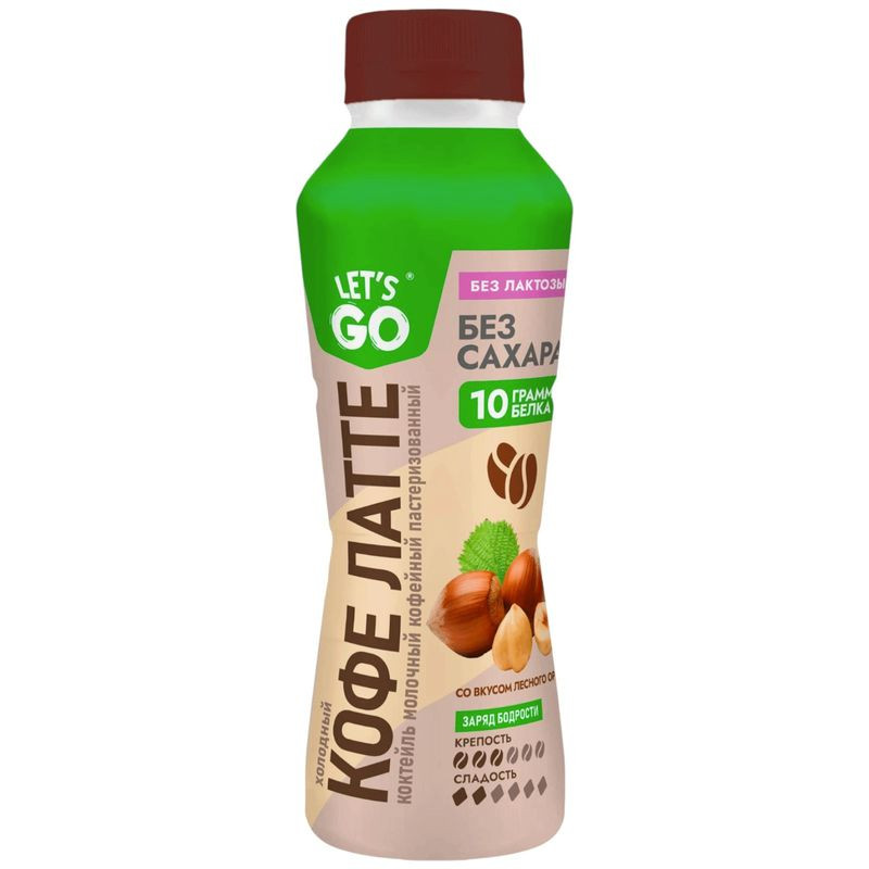Изображение товара Коктейль Let's Go Холодный кофе латте лесной орех 330мл