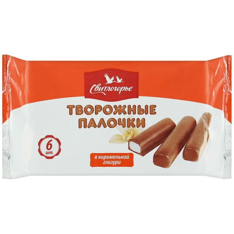 Изображение товара Палочки творожные Свитлогорье ванильные в карамельной глазури 180г 6 шт