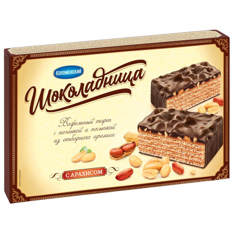 Изображение товара Вафельный торт Шоколадница с арахисом 400г вкусное шоколадное лакомство