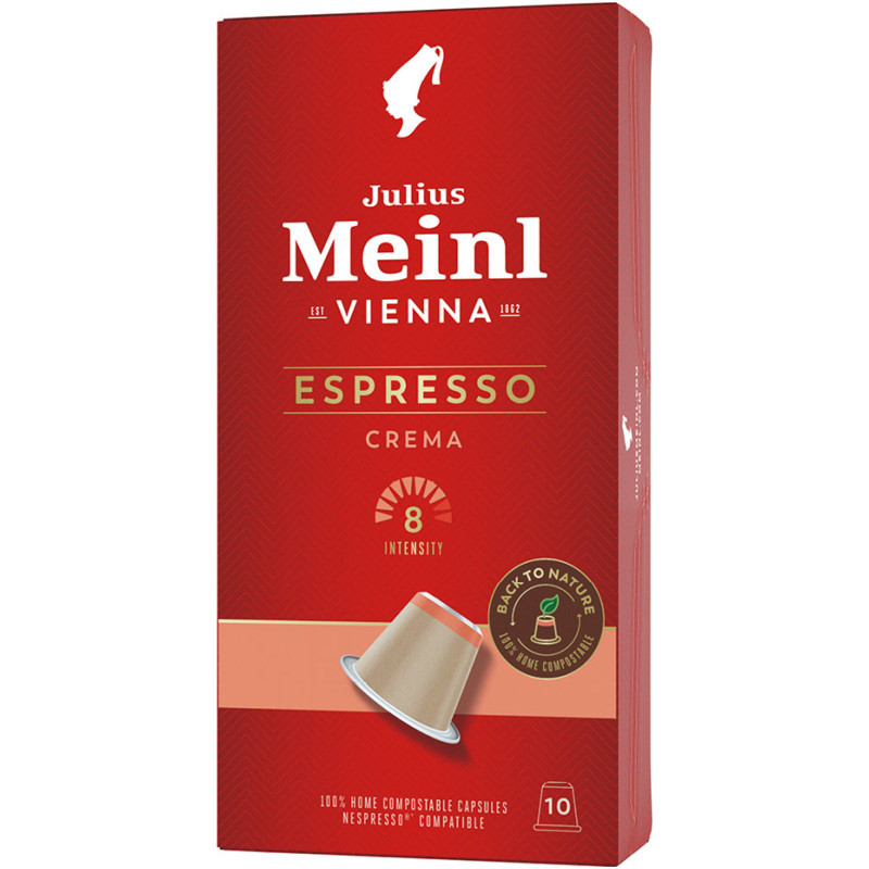 Изображение товара Кофе в капсулах Julius Meinl Эспрессо Крема натуральный жареный молотый, 10х5.6г