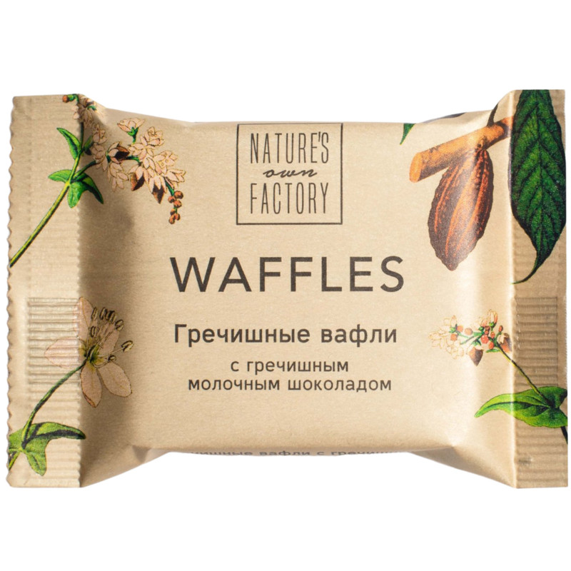 Изображение товара Вафли Natures Own Factory гречишные с гречишным молочным шоколадом, 20г