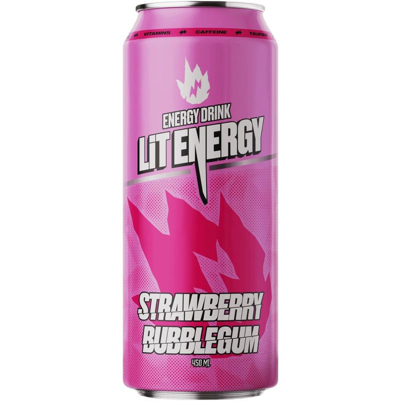 Изображение товара Энергетический напиток Lit Energy Strawberry Bubblegum 450 мл для бодрости