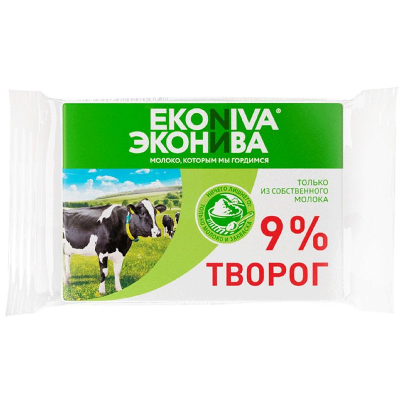 Изображение товара Творог мягкий ЭкоНива 9% 180г - натуральный и здоровый выбор