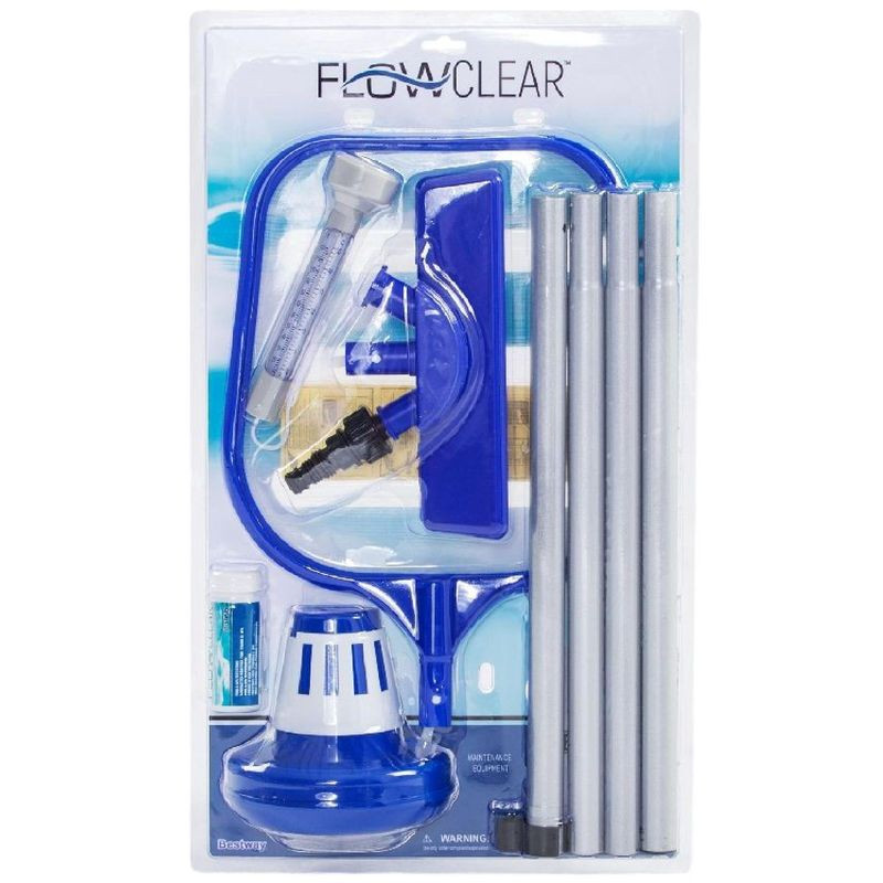 Изображение товара Набор для чистки бассейна Bestway с сачком щеткой и термометром 172 см