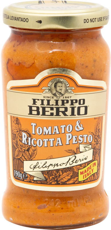 Изображение товара Соус Filippo Berio Песто с томатами и сыром рикотта, 190мл