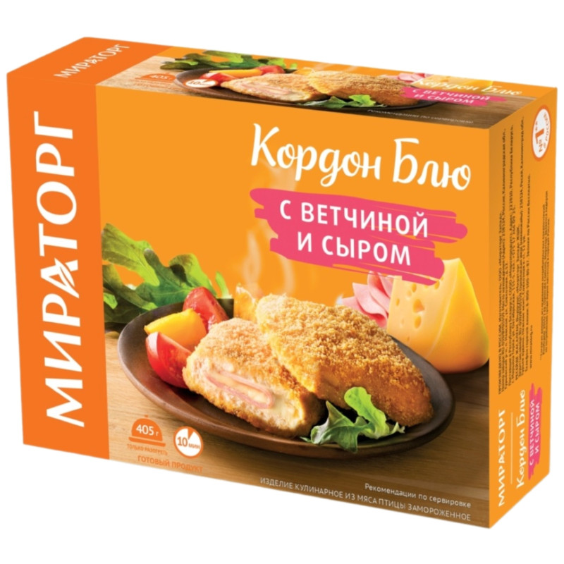 Изображение товара Кордон блю Мираторг с ветчиной и сыром, 405г