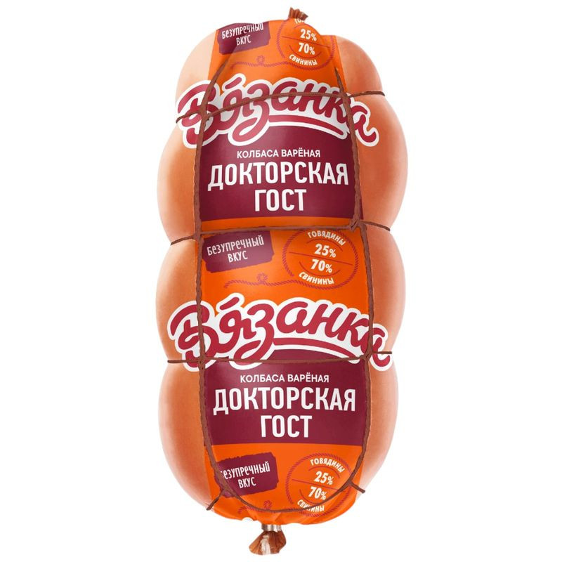 Изображение товара Колбаса Вязанка Докторская варёная 370 г ТМ Вязанка Россия