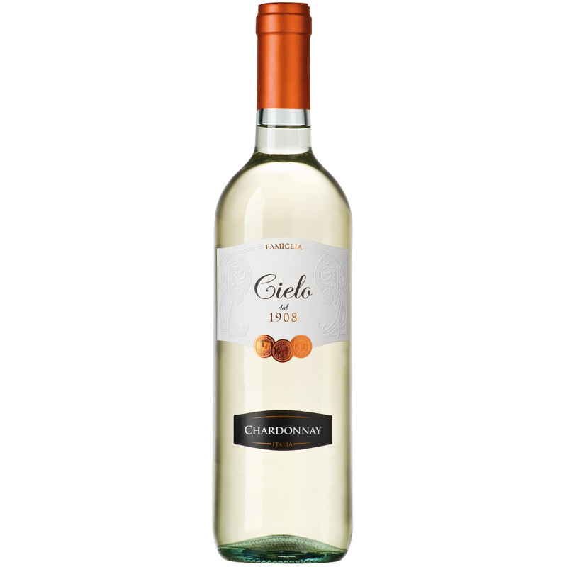 Изображение товара Вино Cielo Chardonnay белое полусухое 12% 750мл