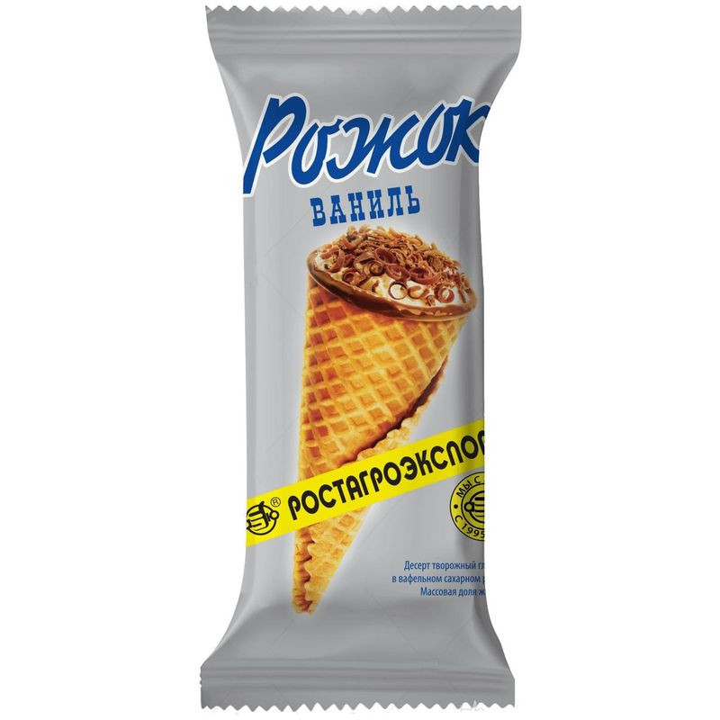 Изображение товара Десерт творожный РАЭ в вафельном рожке, 60г