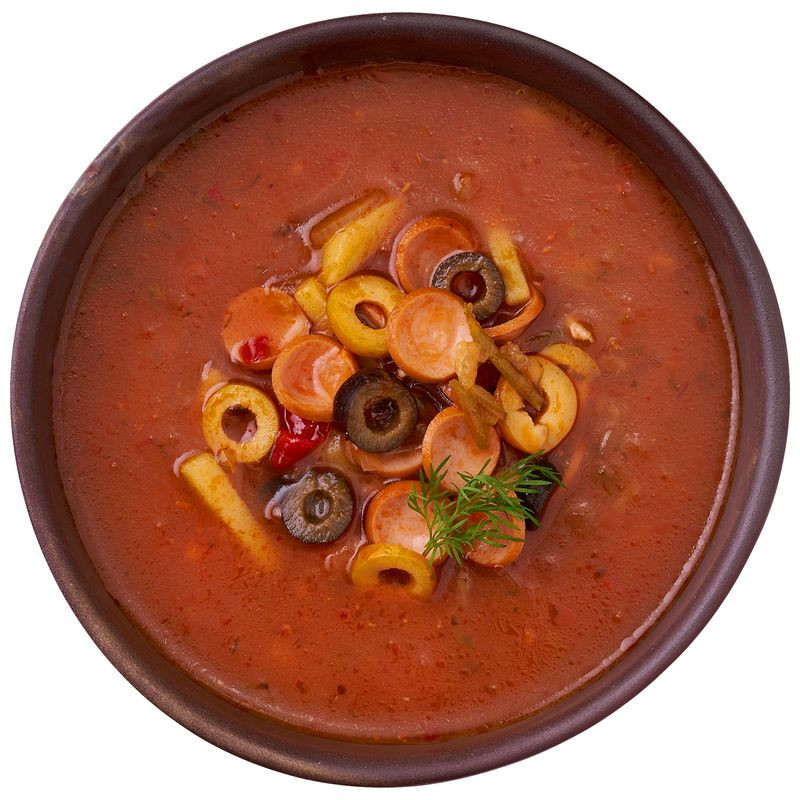 Изображение товара Солянка мясная Перекрёсток Select 250 г насыщенный вкус быстрое питание