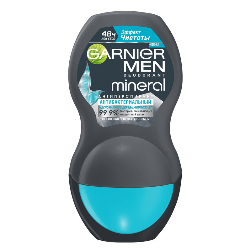 Изображение товара Антиперспирант-дезодорант Garnier Men Mineral Эффект чистоты Антибактериальный роликовый, 50мл