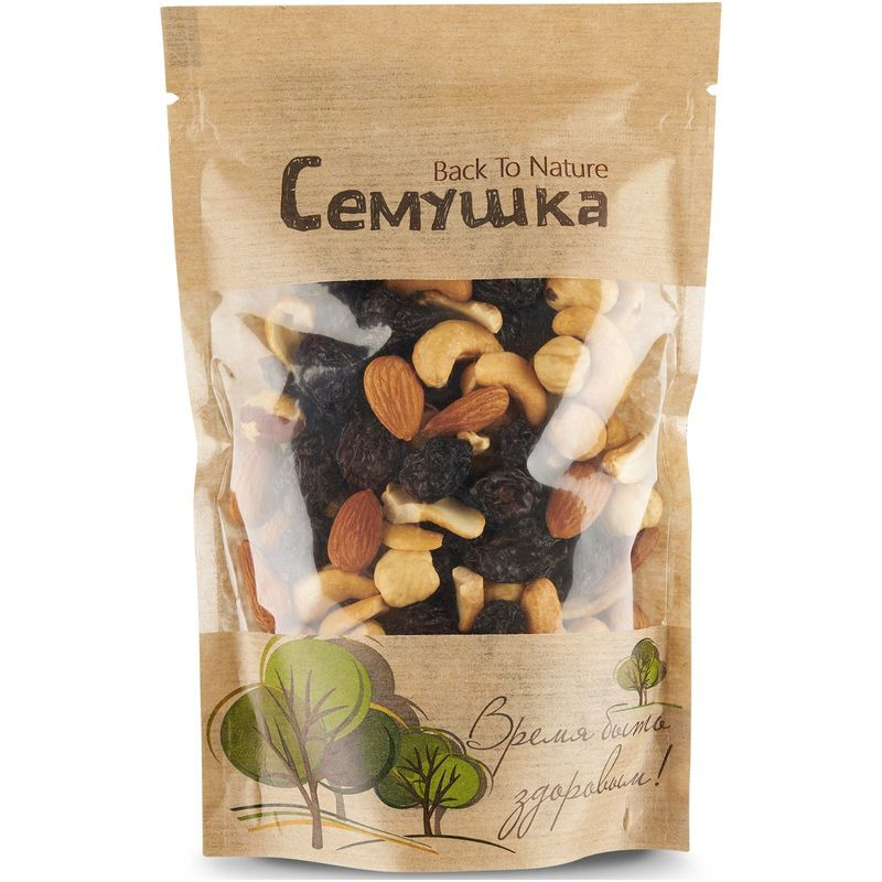 Изображение товара Смесь Семушка из жареных орехов и изюма, 150г