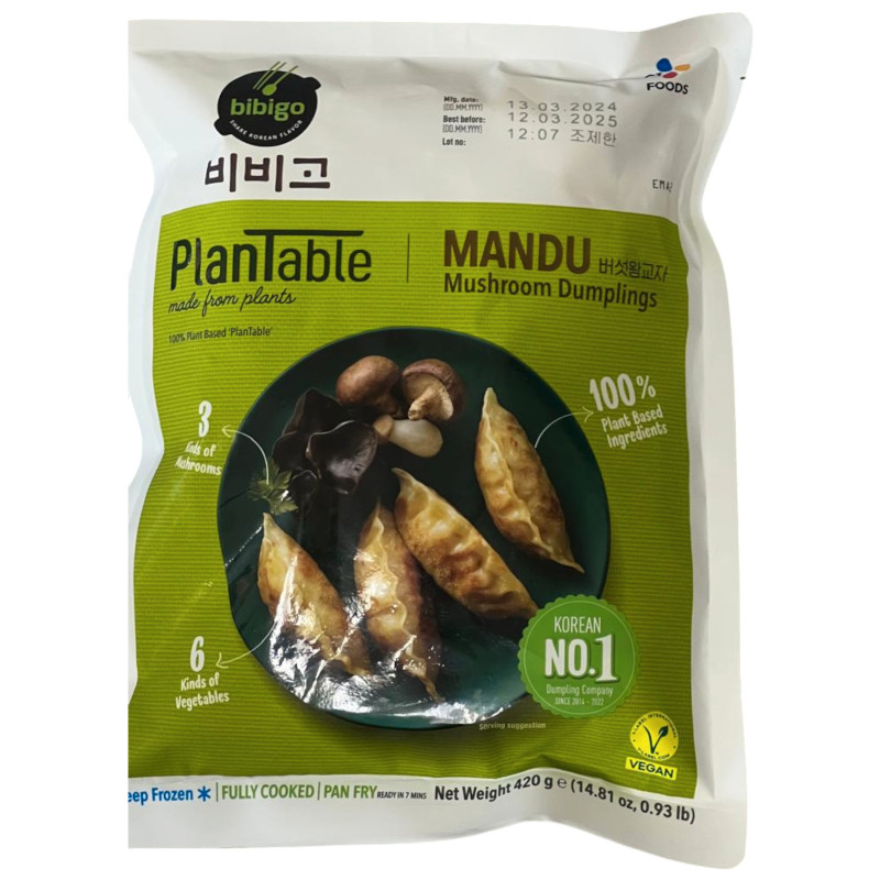Изображение товара Дамплинги Bibigo Plantable с грибами 420 г — замороженные корейские пельмени