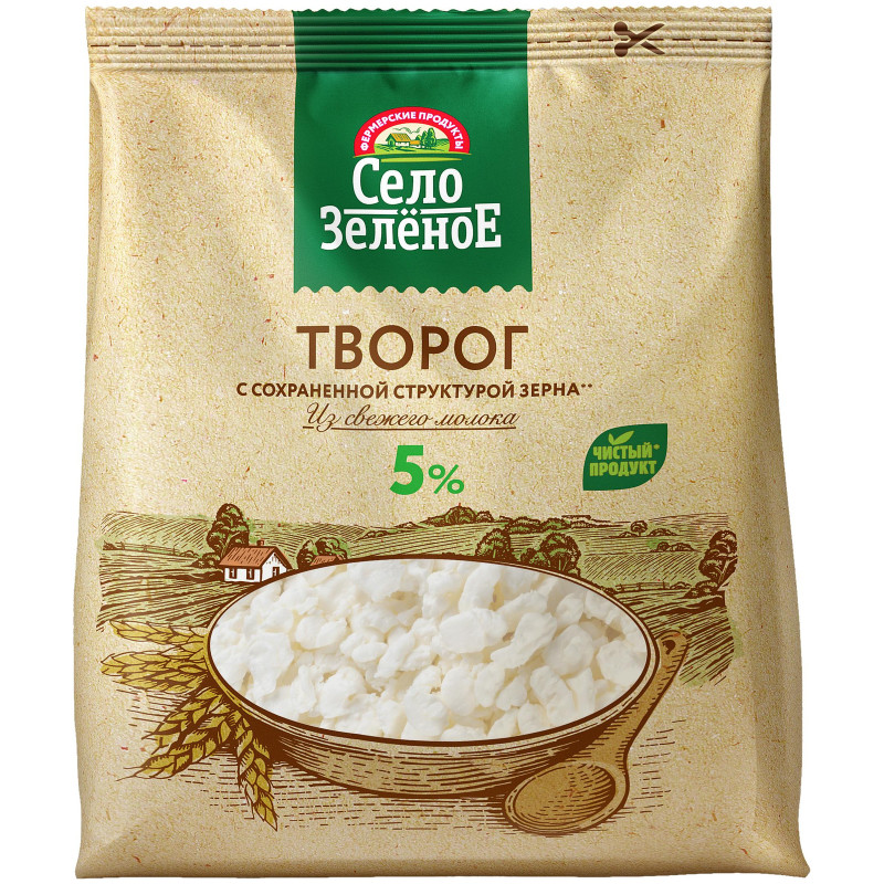 Изображение товара Творог Село Зелёное Традиция 5%, 200г