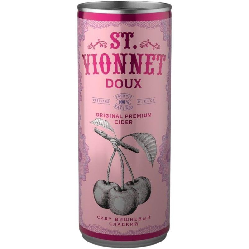 Изображение товара Сидр Св Вионне вишневый сладкий 5. 5% 250 мл - натуральный и освежающий напиток