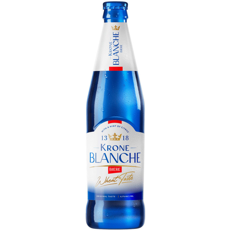 Изображение товара Напиток Krone Blanche Biere пивной пастеризованный 4.5%, 450мл