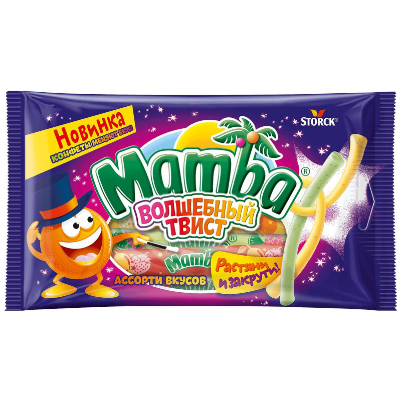 Изображение товара Конфеты Mamba Волшебный твист жевательные ассорти вкусов, 70г