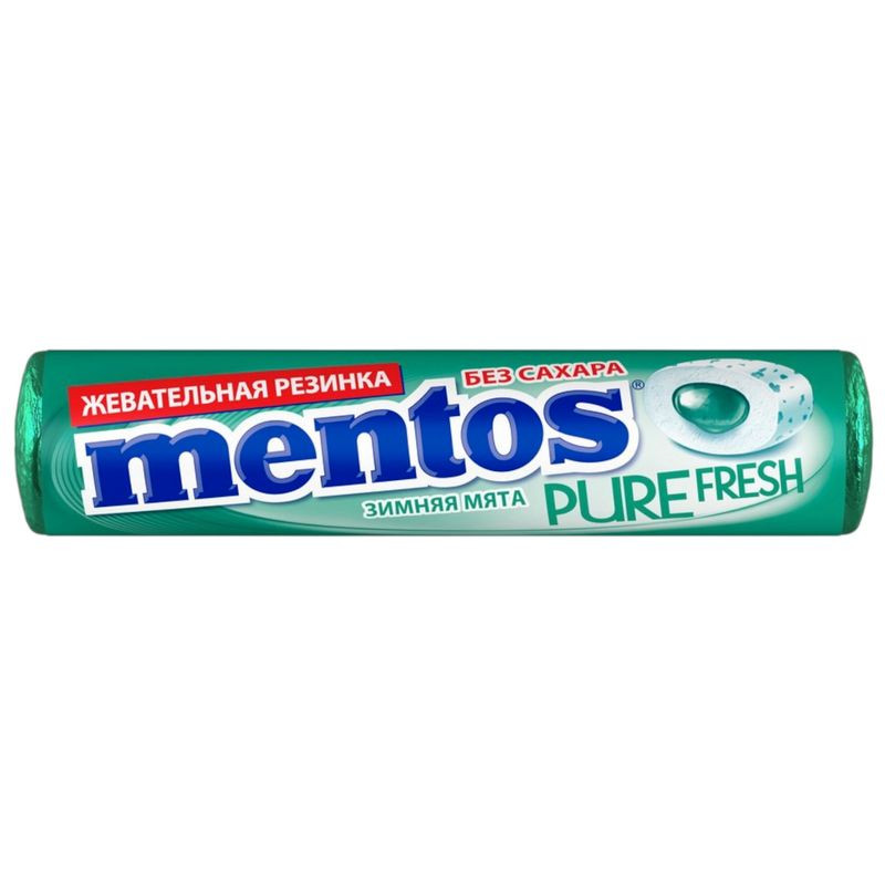 Изображение товара Жевательная резинка Mentos Pure Fresh зимняя мята, 15.5г