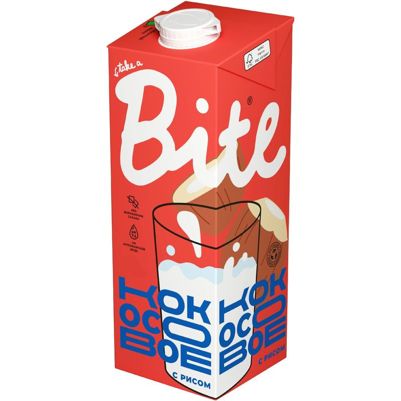 Изображение товара Напиток Take A Bite кокосово-рисовый 1л ультрапастеризованный