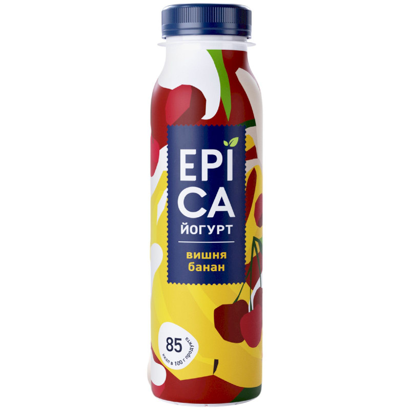 Изображение товара Йогурт Epica питьевой вишня-банан 2.5%, 260г