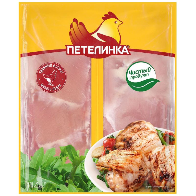 Изображение товара Охлаждённое филе бедра цыплёнка без кожи Петелинка