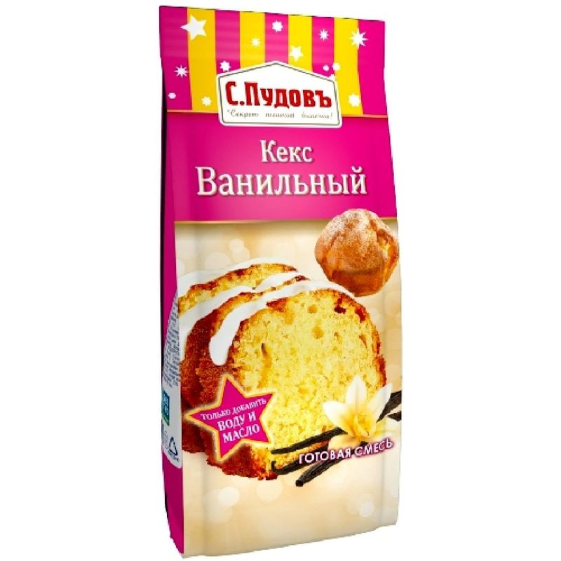 Изображение товара Смесь для выпечки С.Пудовъ Кекс ванильный 400г Высокое качество легко приготовить