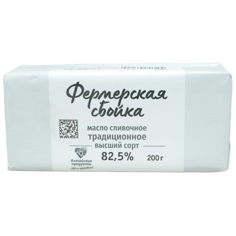Изображение товара Масло сливочное Фермерская Сбойка 82.5%, 200г