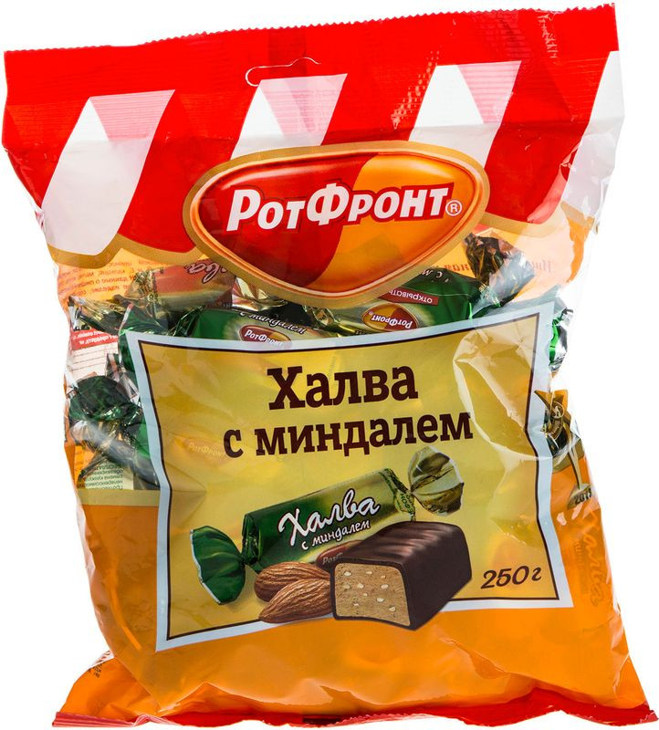 Изображение товара Халва Рот Фронт с миндалем 250 г классическая восточная сладость