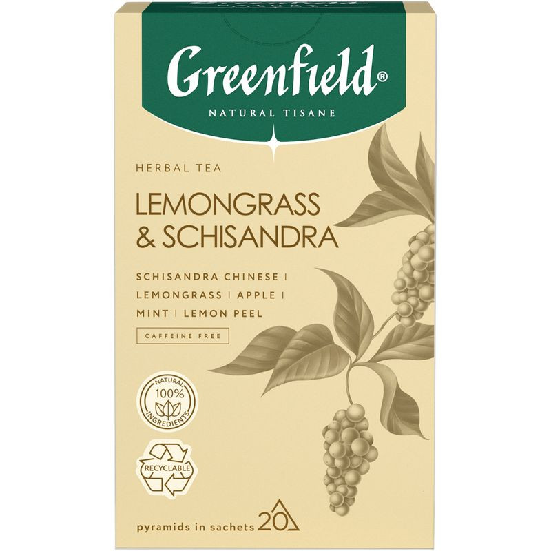 Изображение товара Чай Greenfield Natural Tisane Lemongrass Schisandra 20х1 8г травяной напиток