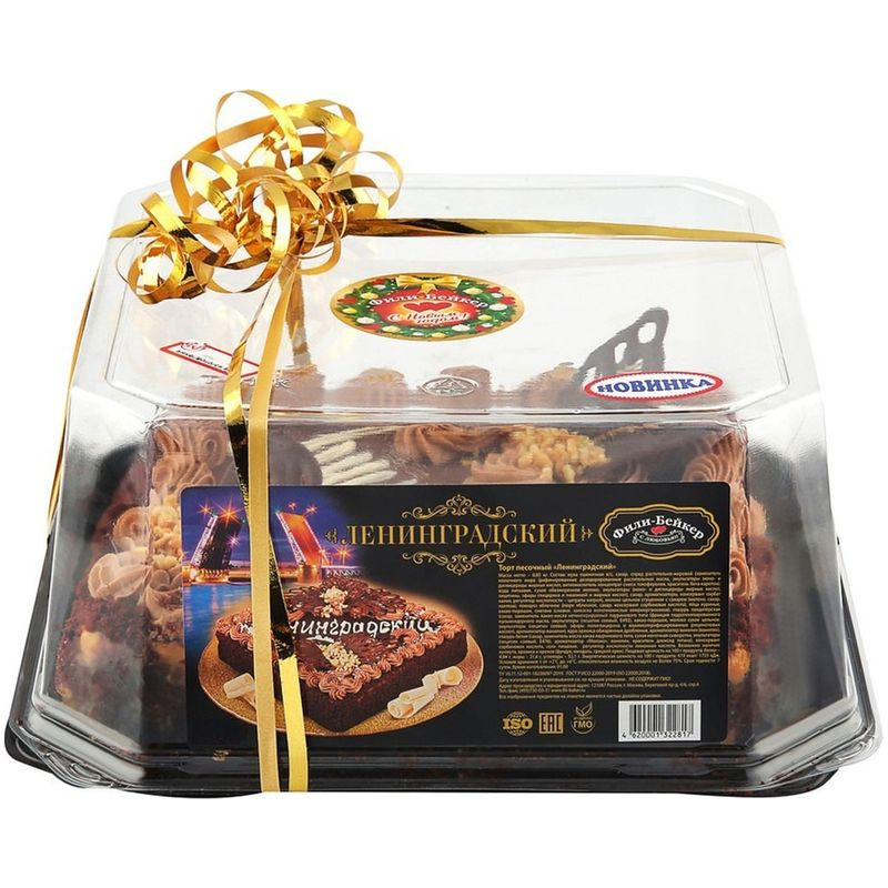 Изображение товара Торт Ленинградский песочный с яблочной начинкой 420г Фили-Бейкер
