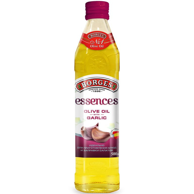 Изображение товара Масло оливковое Borges с чесноком 500мл натуральный вкус высокое качество