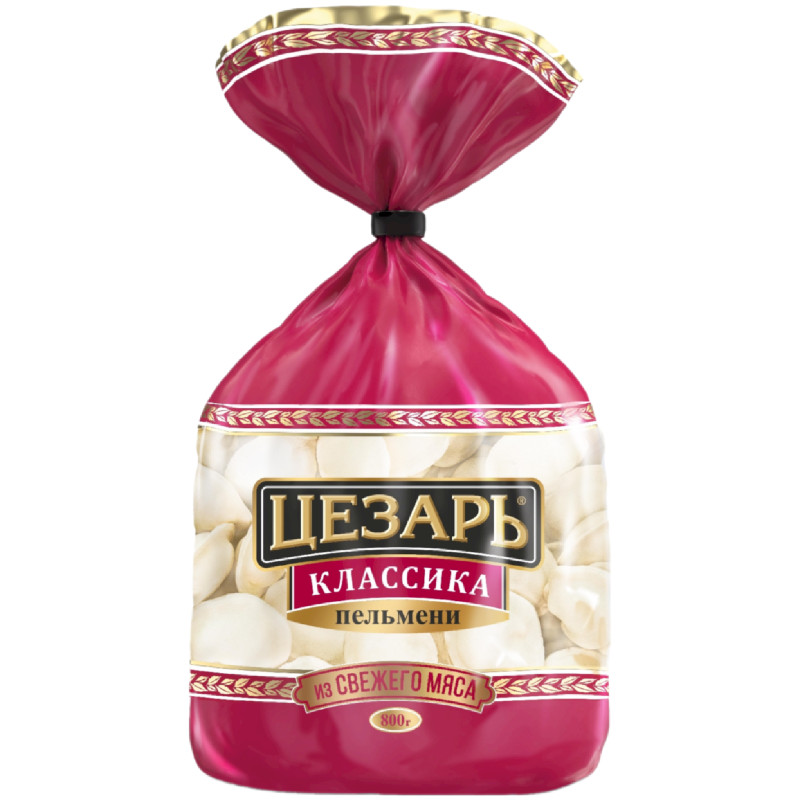 Изображение товара Пельмени Цезарь Классика 800г с мясной начинкой говядина и свинина